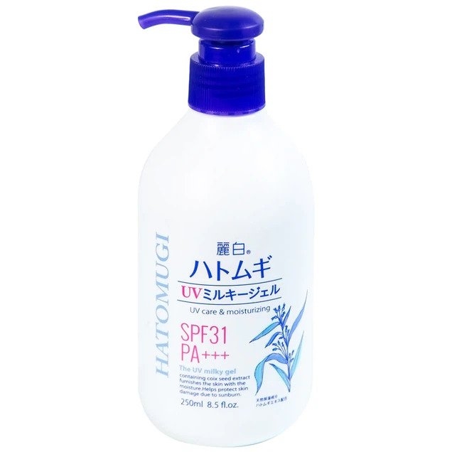 sua-duong-the-chong-nang-reihaku-hatomugi-uv-milky-gel-giup-duong-am-va-lam-sang-da-250ml-Pqq3 Sữa dưỡng thể chống nắng Reihaku Hatomugi UV Milky Gel giúp dưỡng ẩm và làm sáng da (250ml)